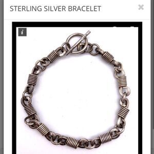 Vintage Sterling Silver toggle 7” bracelet